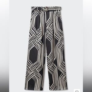 MANGO PRINTED PALAZZO TROUSERS, size 16